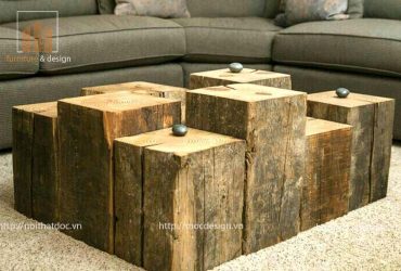 Bàn trà gỗ mộc tự nhiên nguyên khối đẹp cho phòng khách